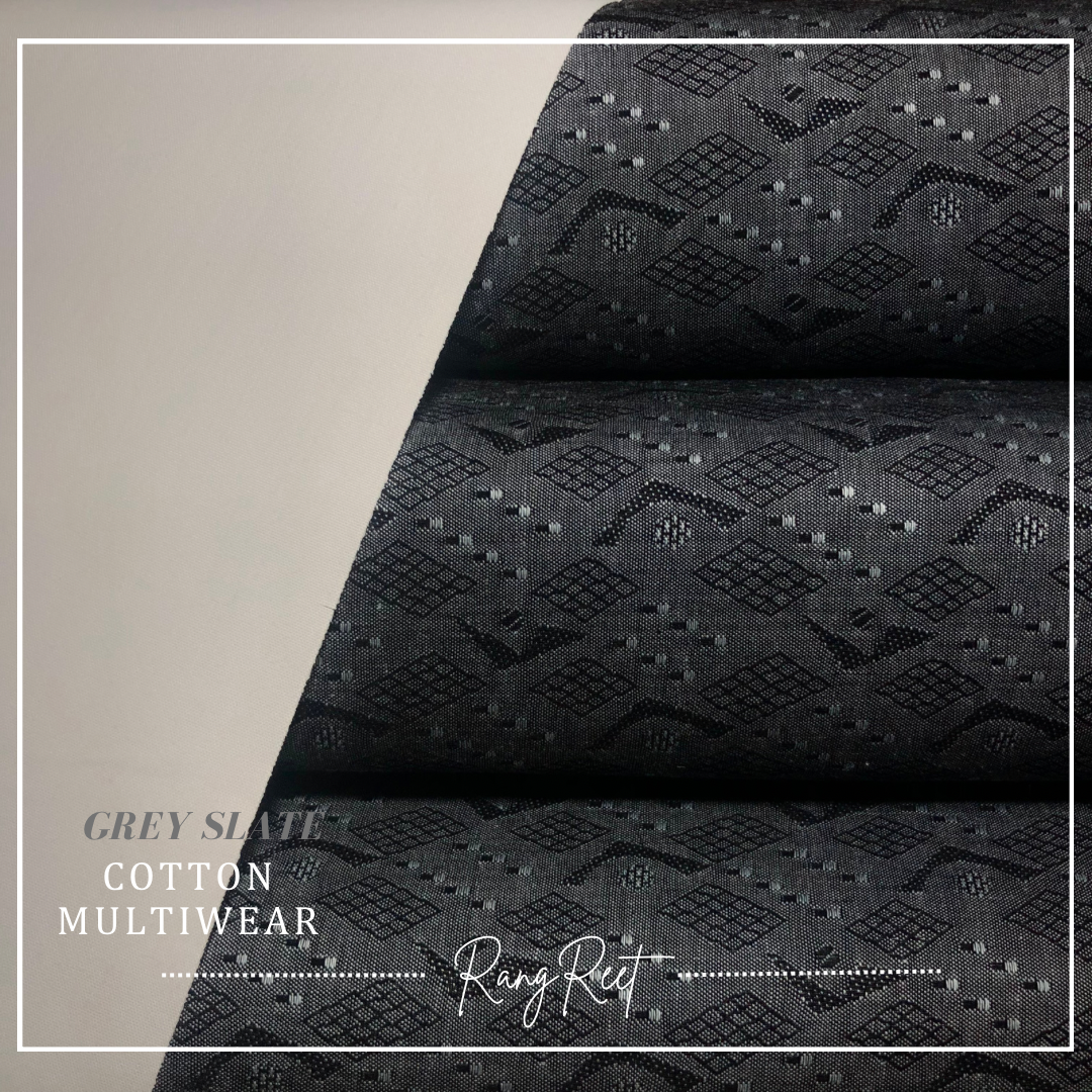 Grey Slate Cotton Kurta Pajama Unstitched image 0