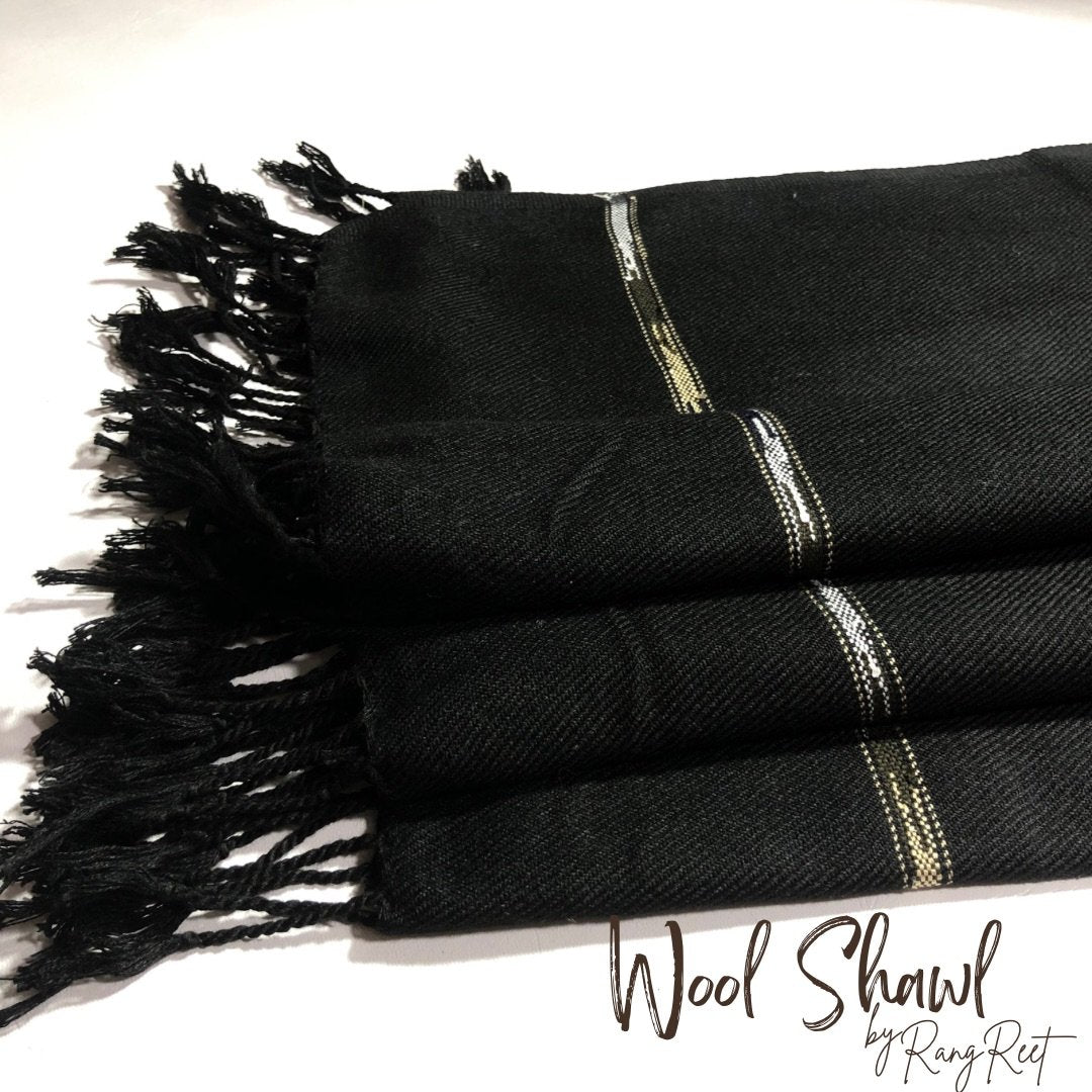 Black - Wool Shawl image 0