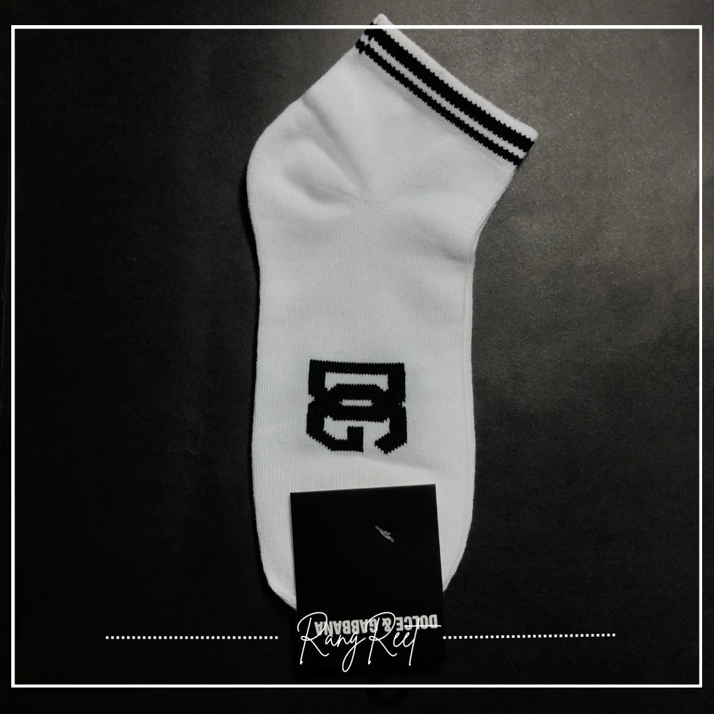 White Stretch Cotton Ankle Socks image 0