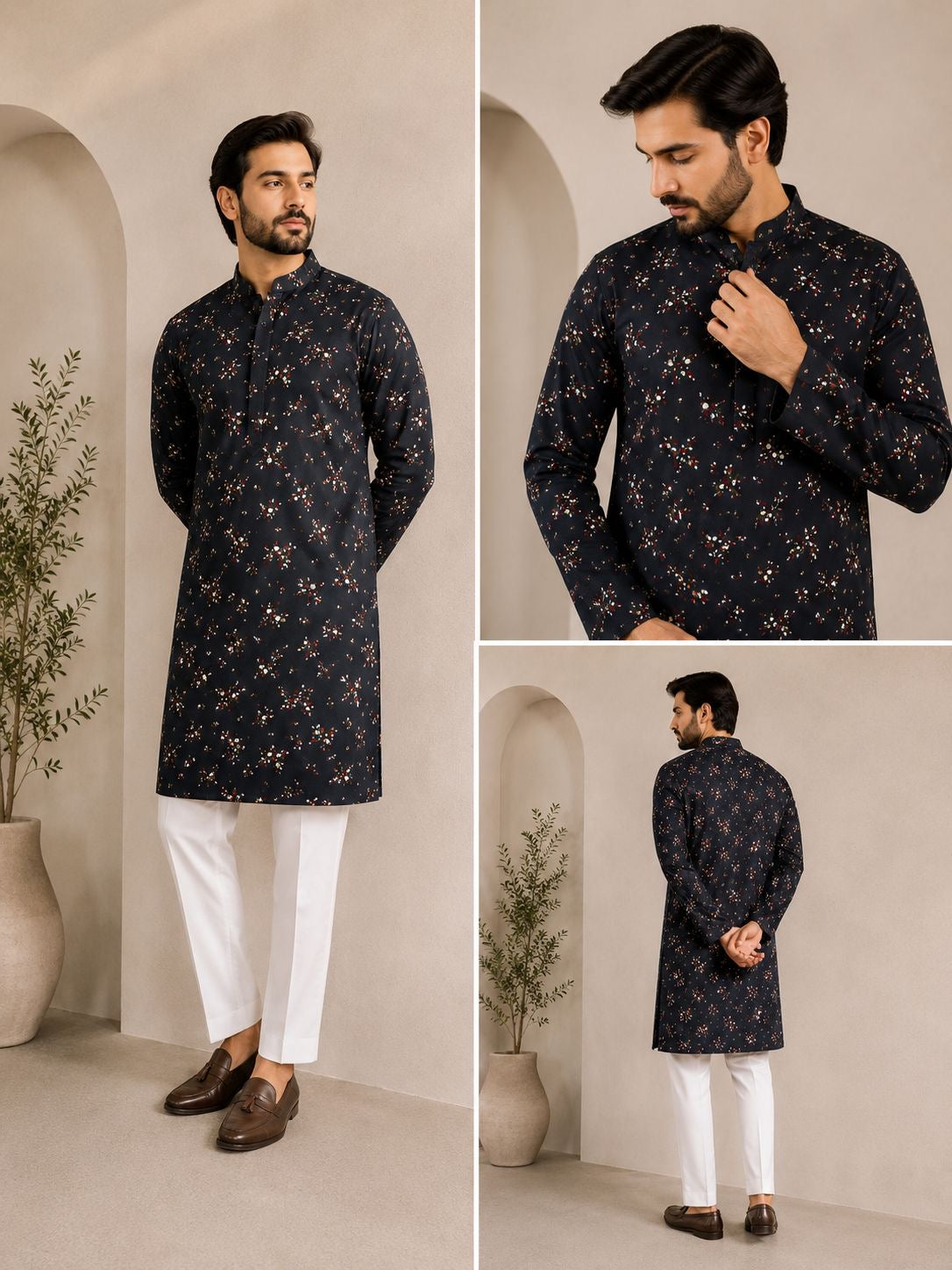 MW-14 Unstitched Cotton Printed Kurta Trouser