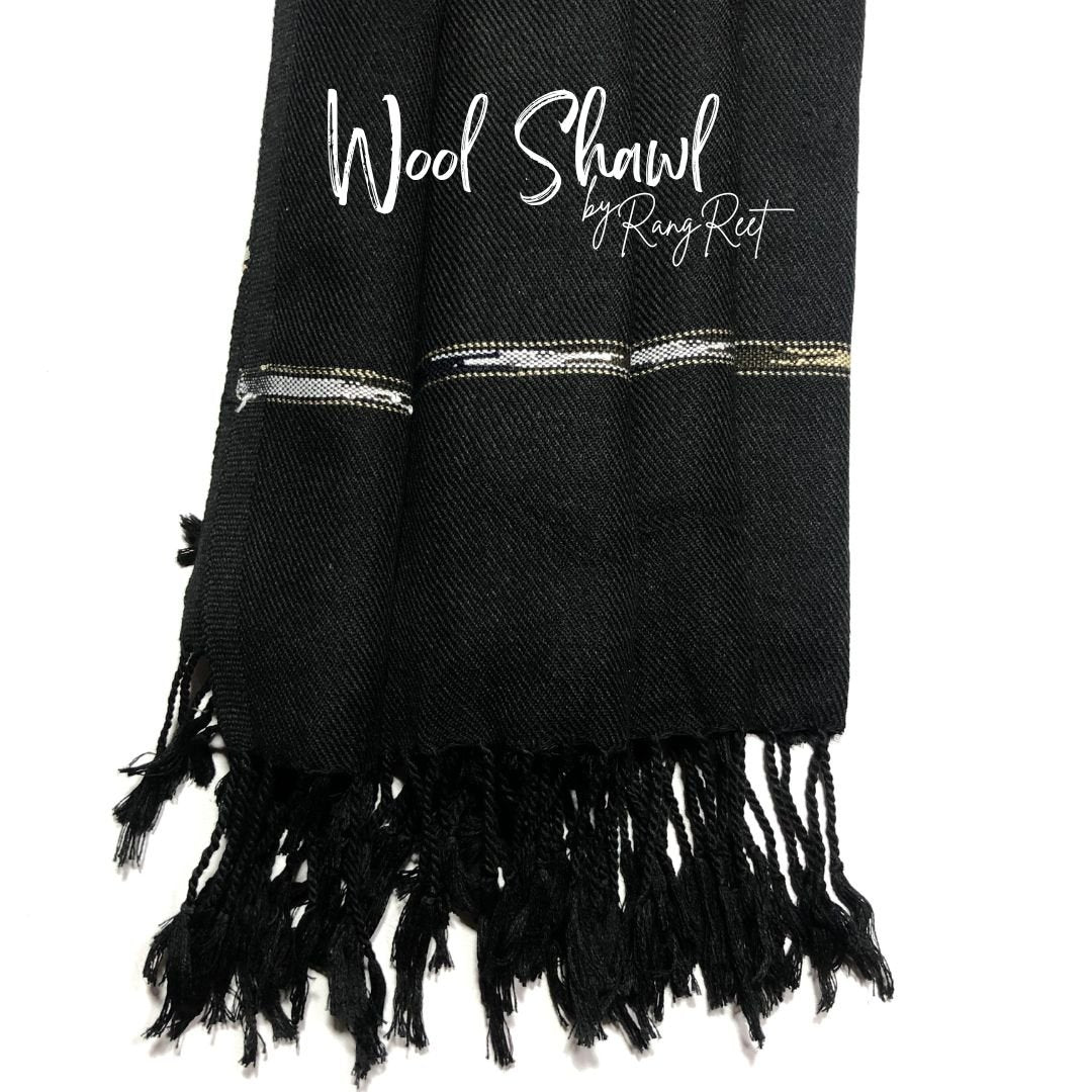 Black - Wool Shawl image 1