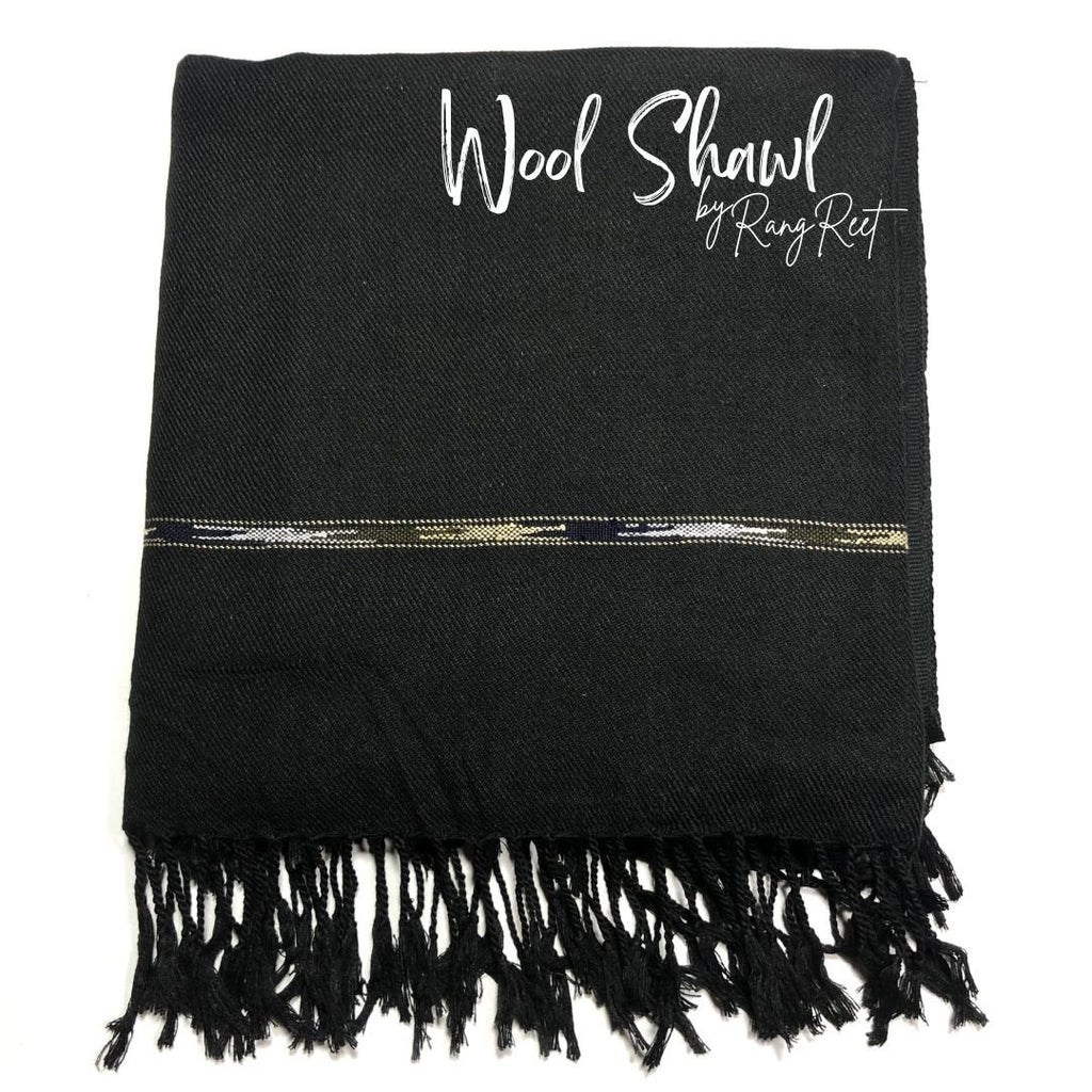 Black - Wool Shawl image 2