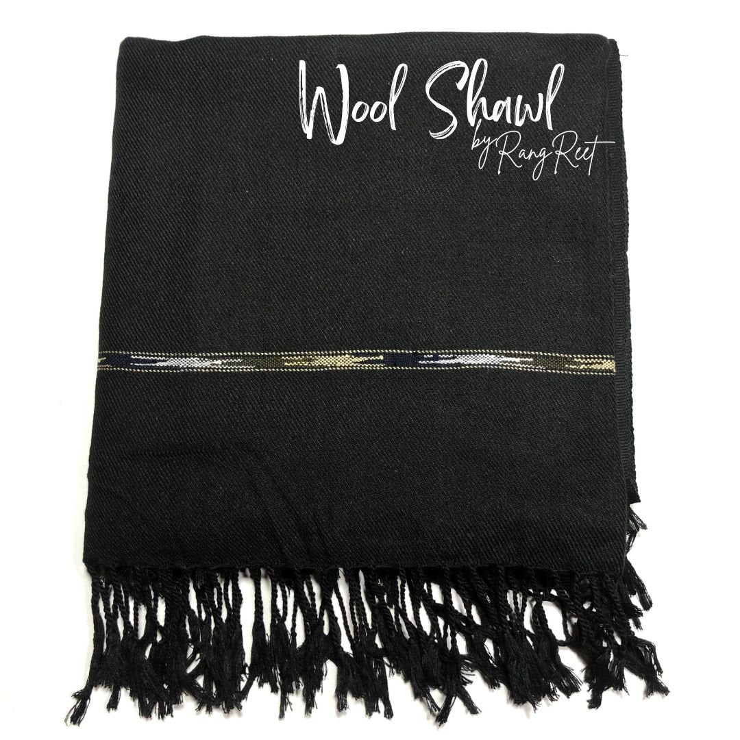 Black - Wool Shawl image 2