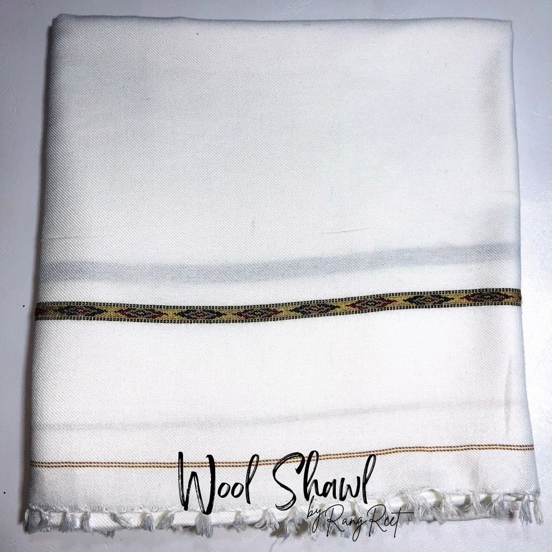 White - Wool Shawl image 2