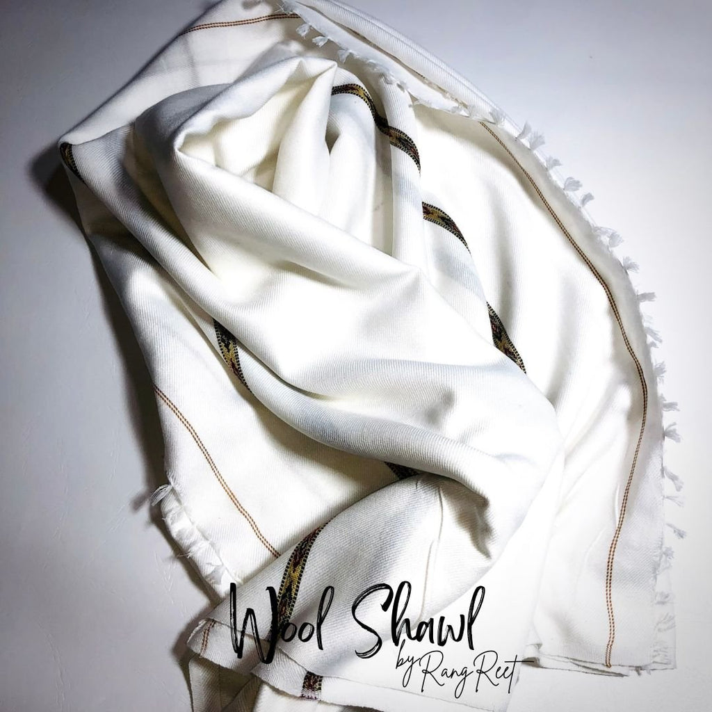 White - Wool Shawl image 1