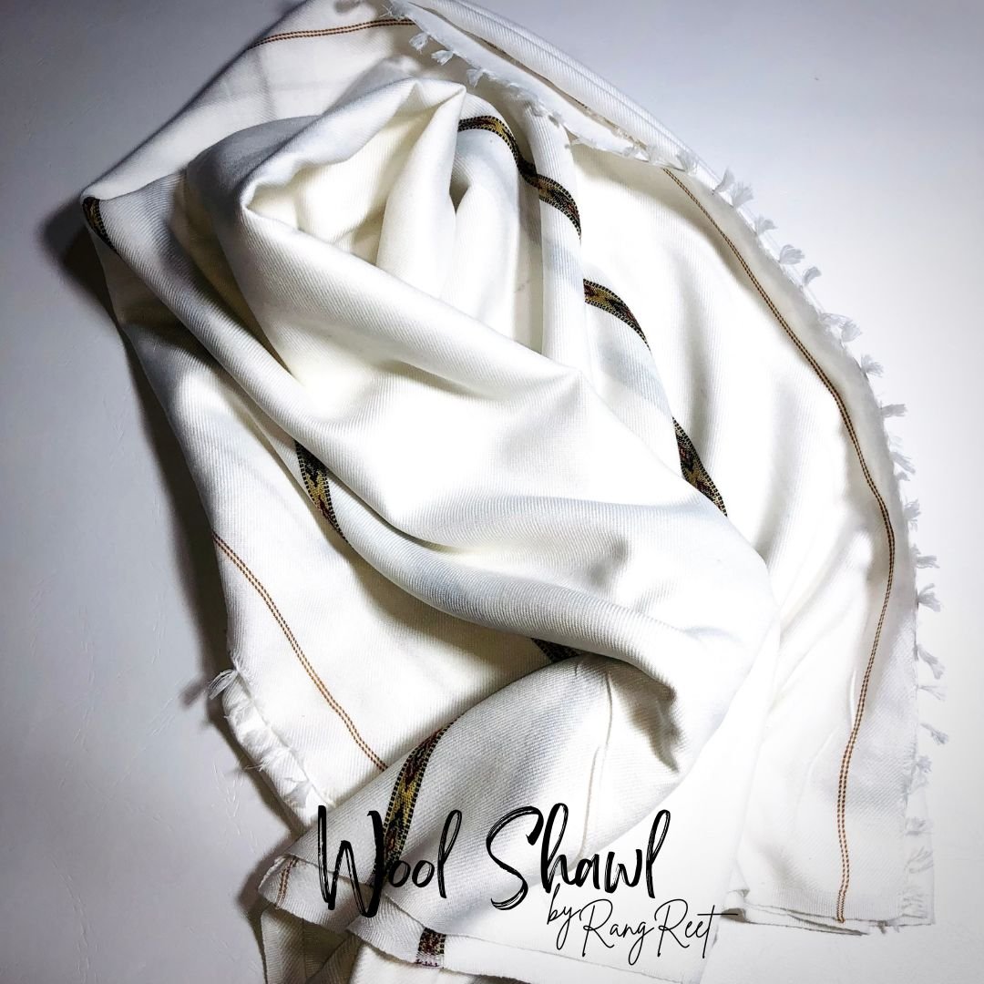 White - Wool Shawl image 1