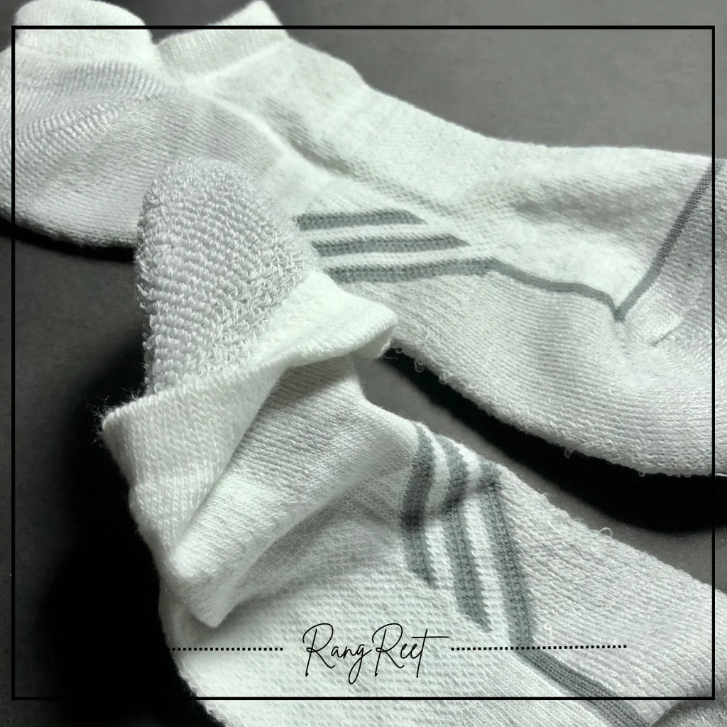 White Stretch Cotton Sports Socks image 1