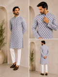 MW-9 Unstitched Cotton Printed Kurta Trouser