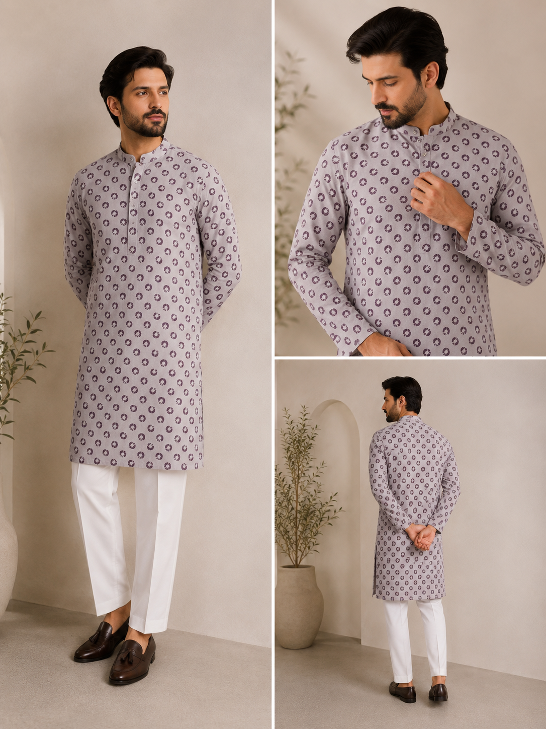 MW-4 Unstitched Cotton Printed Kurta Trouser